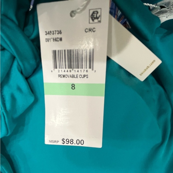 Trina Turk Monaco padded one shoulder Bikini Top Size 8 NEW summer pool beach - Picture 6 of 8